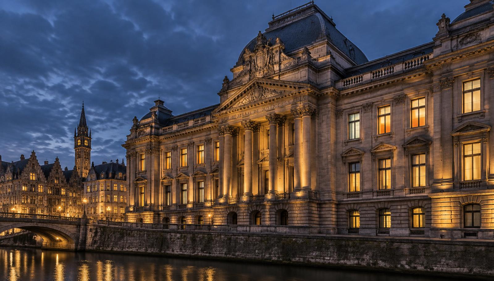 Gand courthouse at dusk